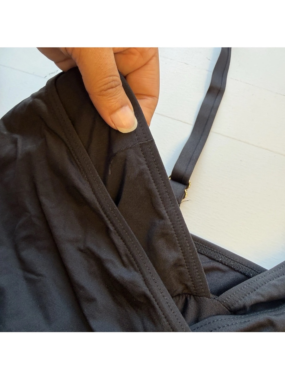 Michael Kors Black One-Piece Swimsuit with Gold MK Emblem B9 - Picture 6 of 10